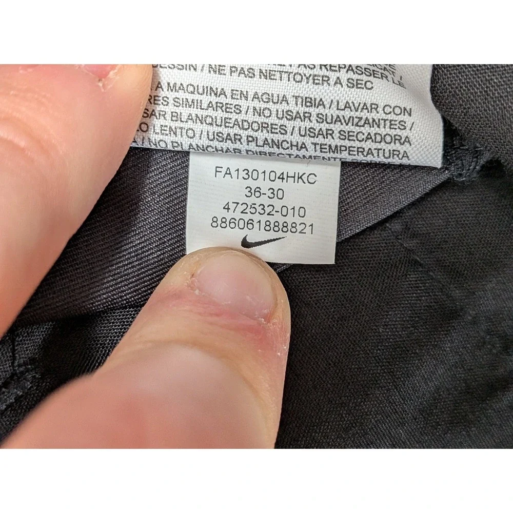Nike Golf Activewear Pants Men's Black 36x30 Dri-Fit Polyester Spandex